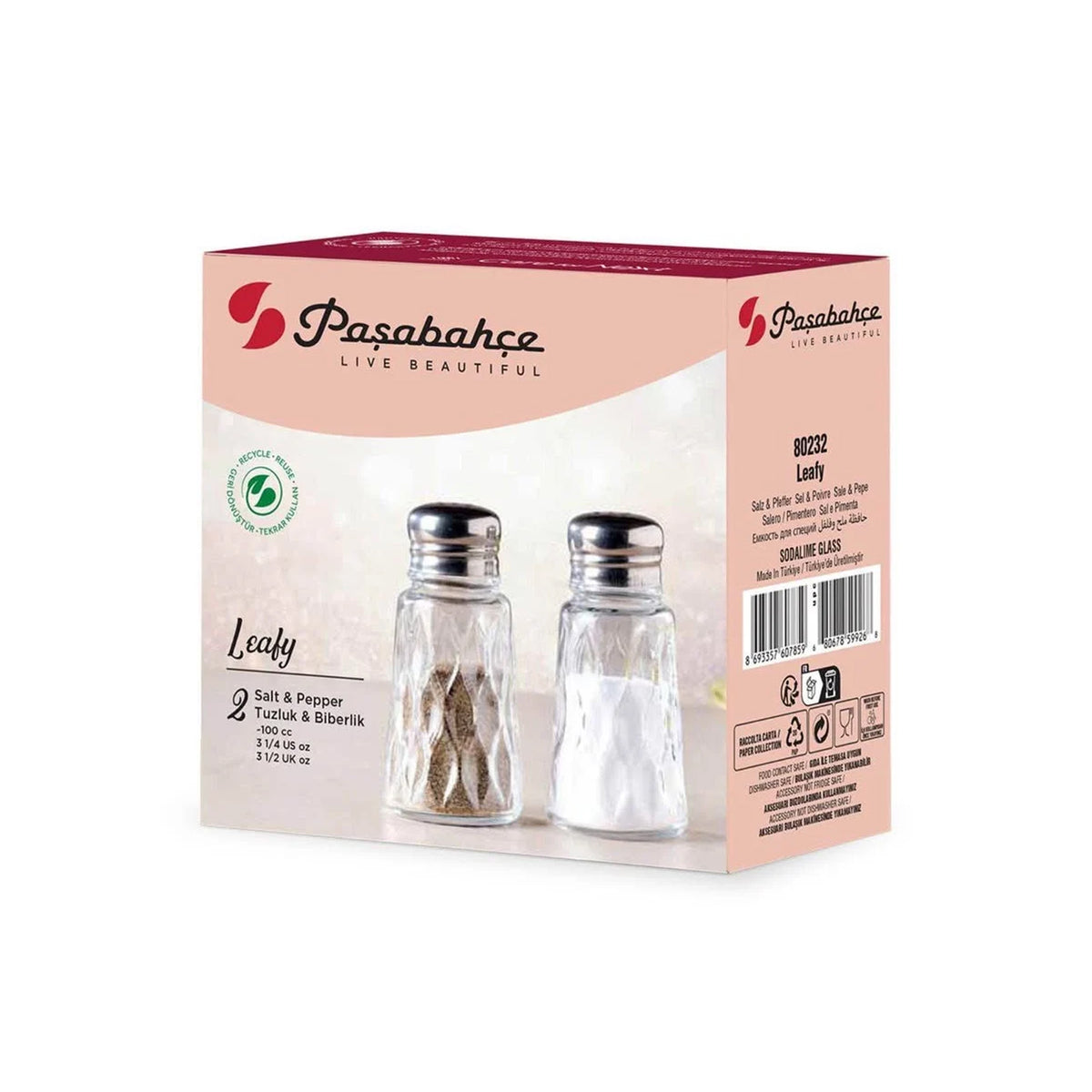 Pasabahce Leafy 100ml Salt & Pepper Set