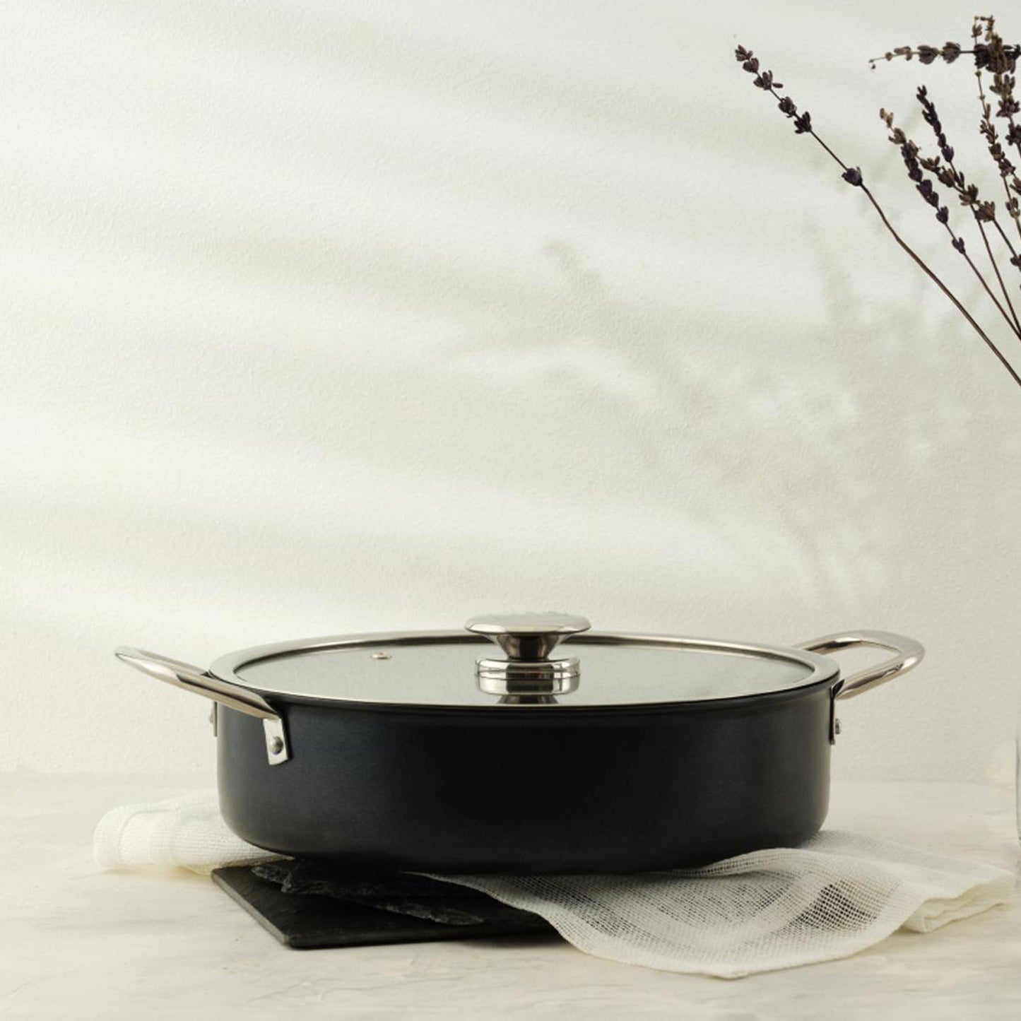 Leydi Mia Kısa 28cm Low Casserole Black