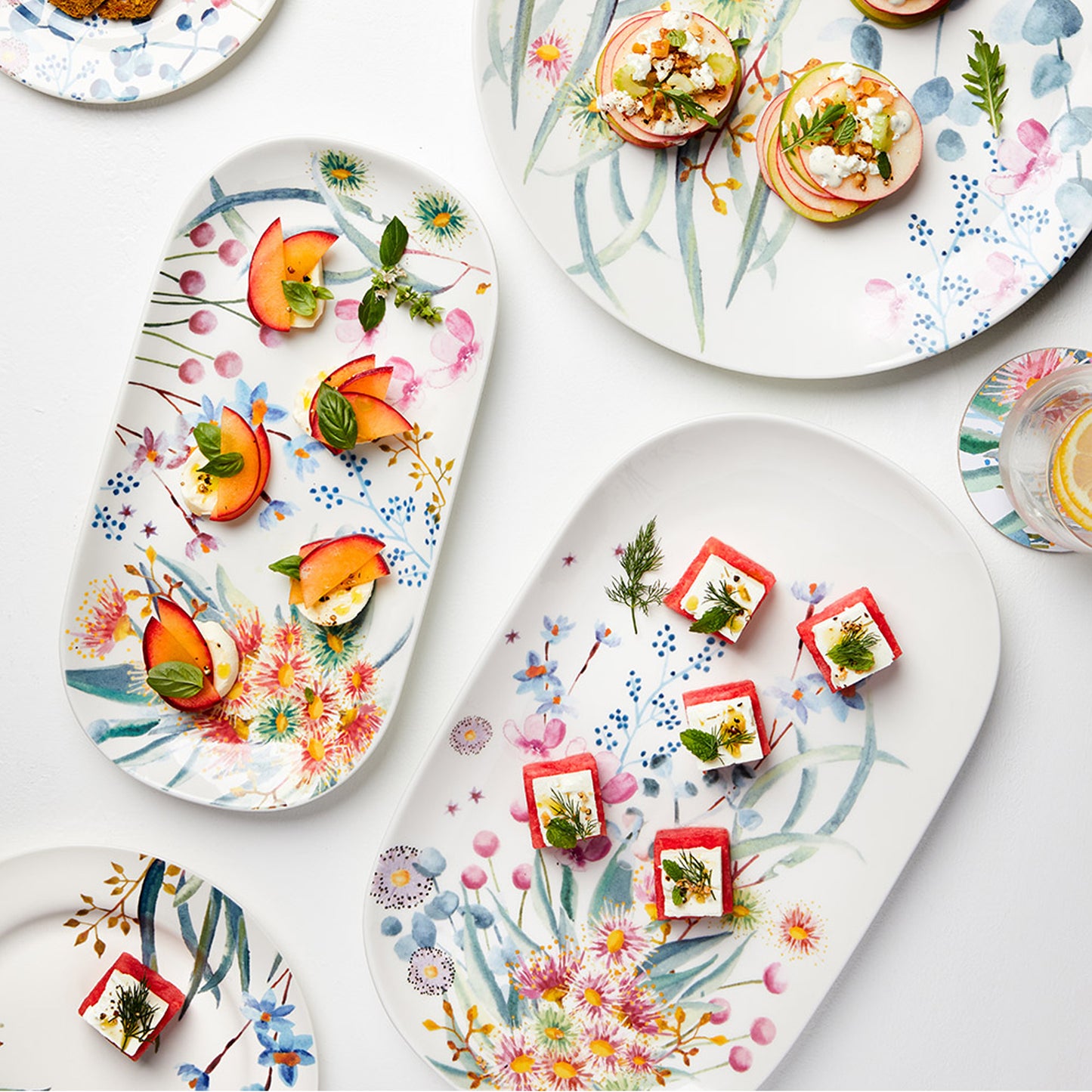 Maxwell & Williams Botanic Gardens Eucalyptus Bloom Oblong Platter Multicoloured