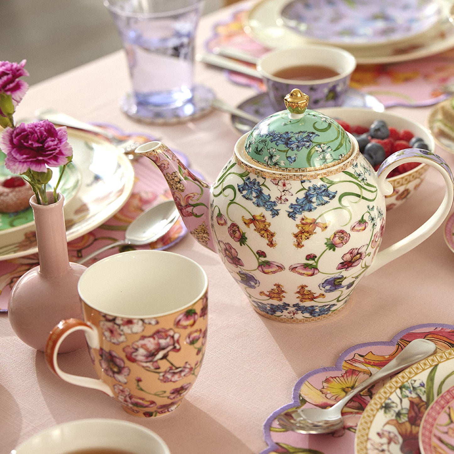 Maxwell and Williams 4 Piece 400ml Mystique Tall Coupe Mug Set Multicoloured