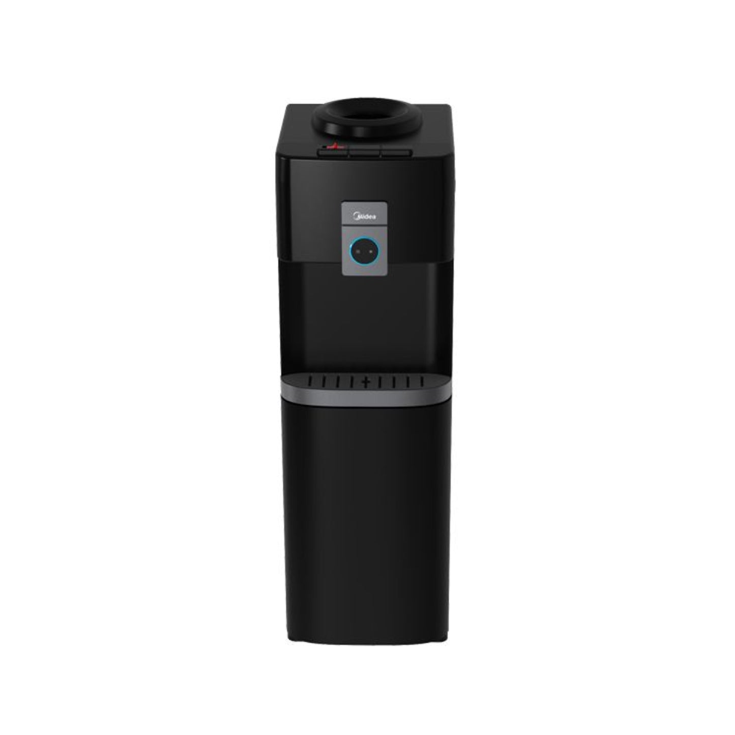 Midea Top Loading Water Dispenser with Integrated Bottom Refrigerator Cabinet Black