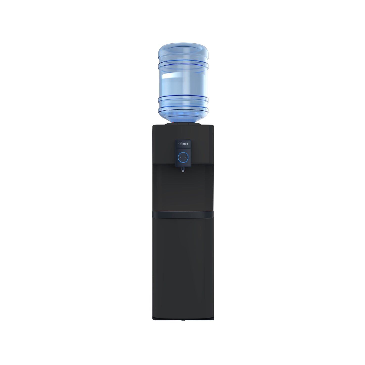 Midea Top Loading Water Dispenser with Integrated Bottom Refrigerator Cabinet Black