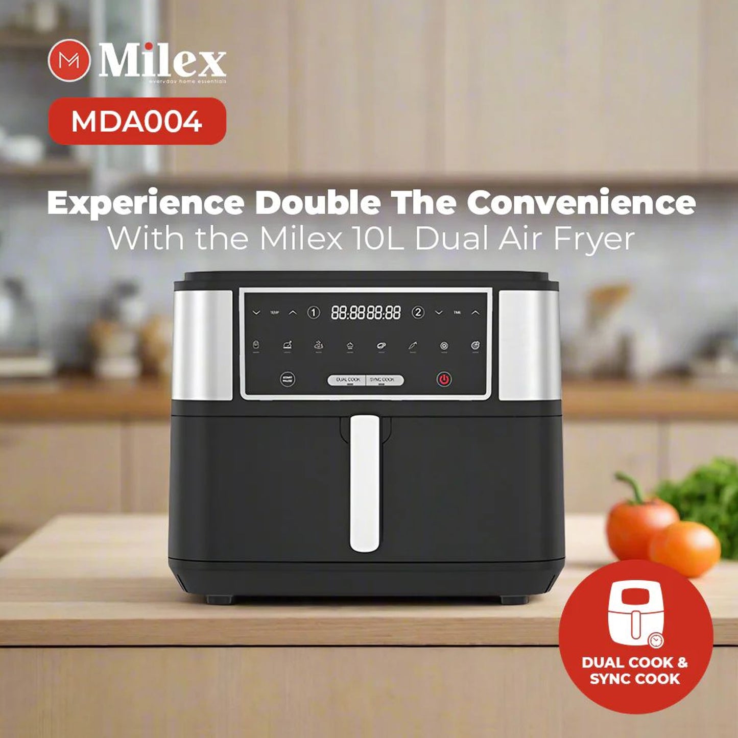 Milex 10Lt Dual Air Fryer Black