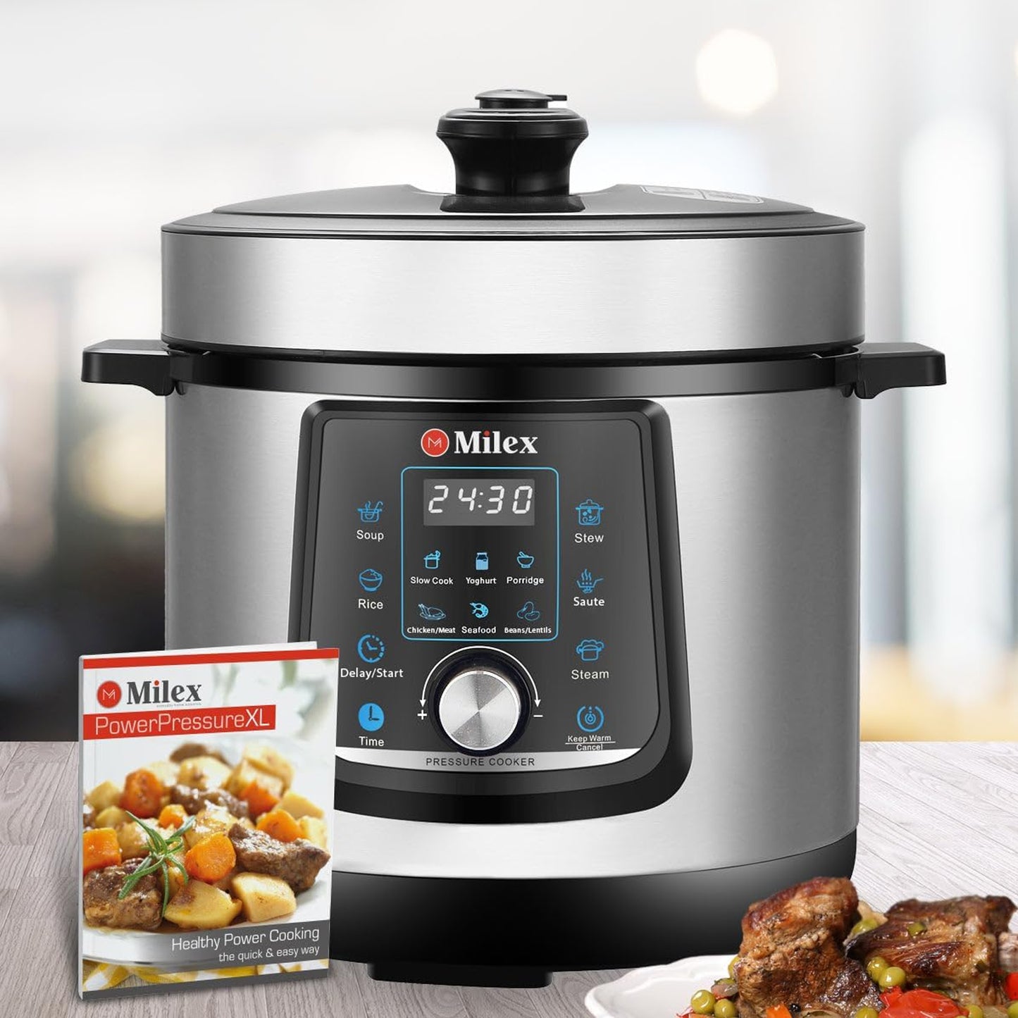 Milex 6Lt Digital Power Pressure Cooker Silver