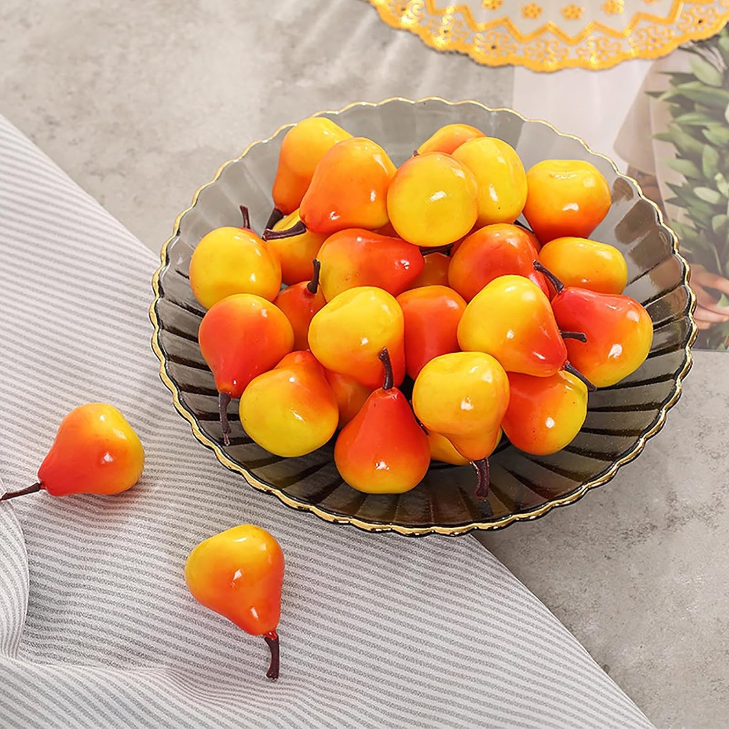 Kitchen Life Mini Pear Artificial Fruit Pack Multicoloured