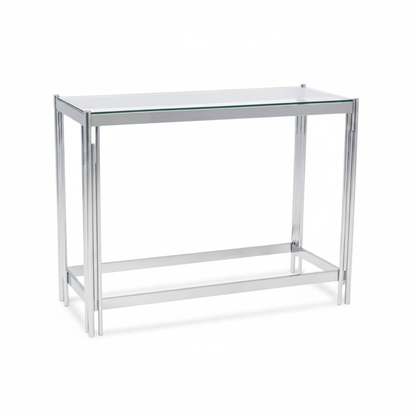 Modern Glass Console Table Chrome