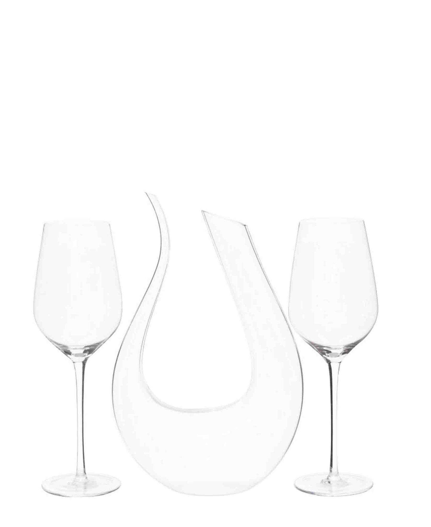 Kitchen Life Prague Decanter & 2 Wine Glasses Set - Clear