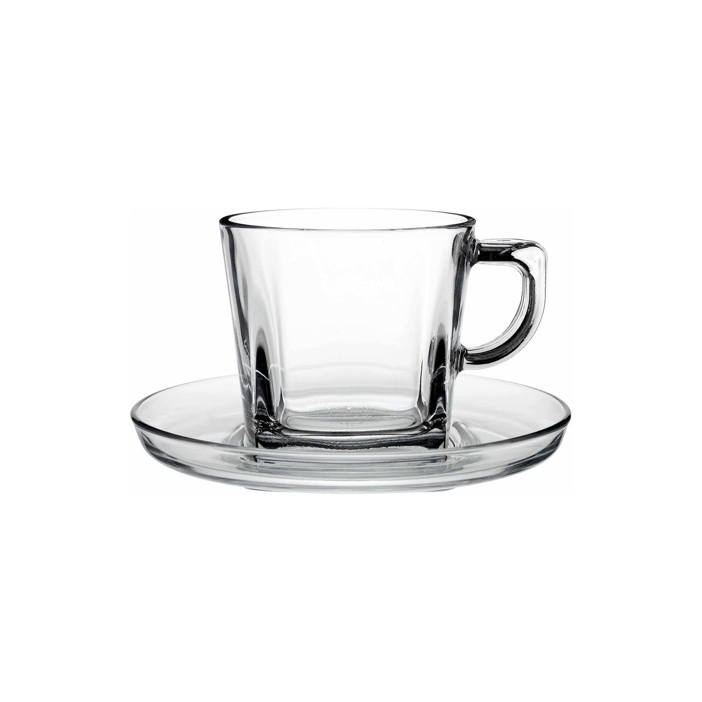 Pasabahce 6 Piece Carre Teacup & Saucer Set Clear