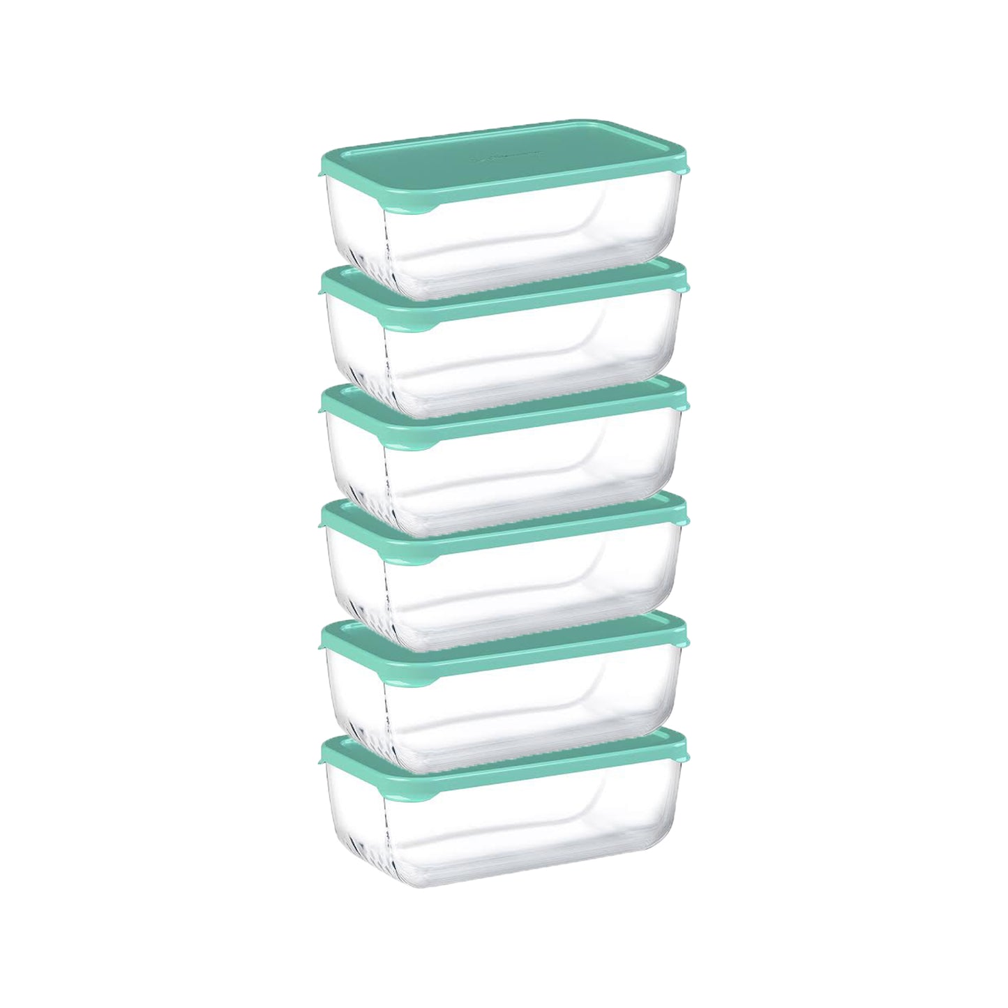 Pasabahce Snowbox 1.2Lt Rectangular Bowl with Lid Green Set of 6