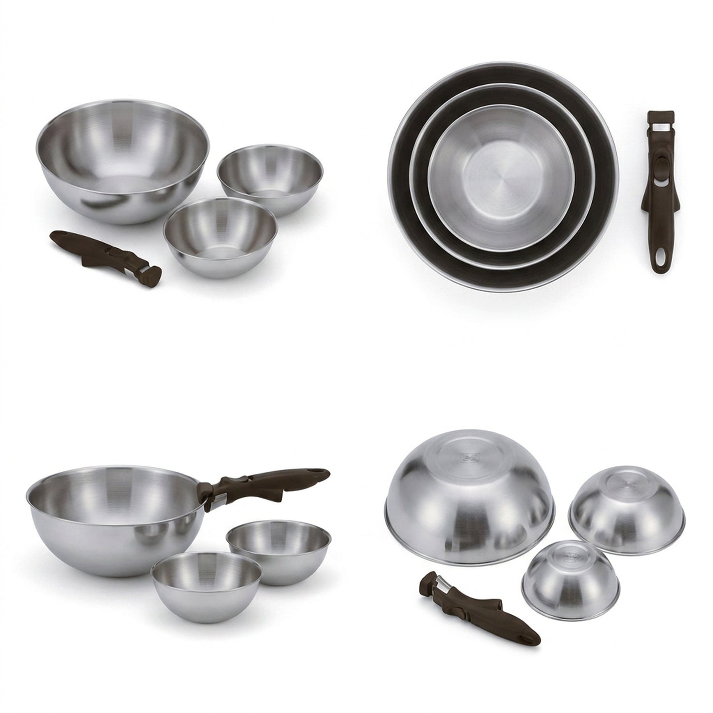 Rolux 4 Piece Mixing Bowl Set Silver