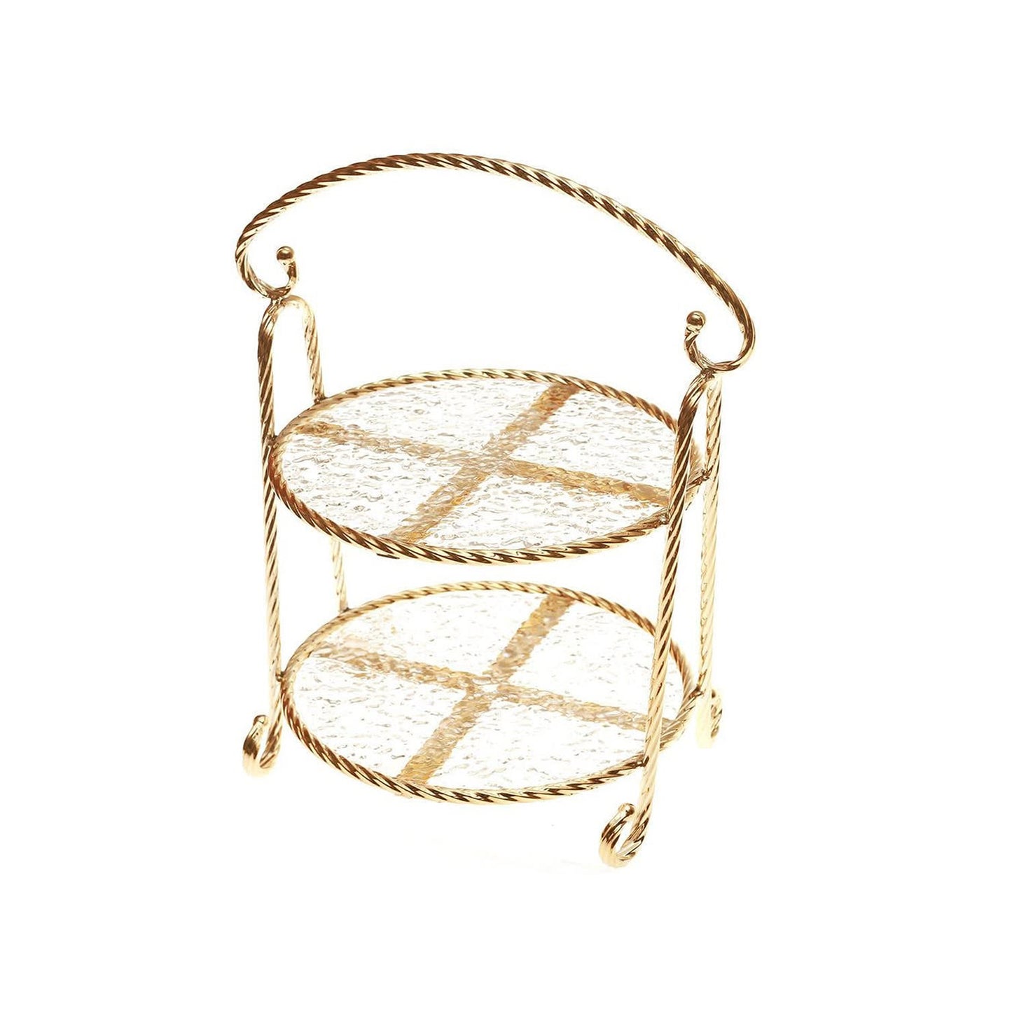 Milano 2 Tier Round Cupcake Stand Gold