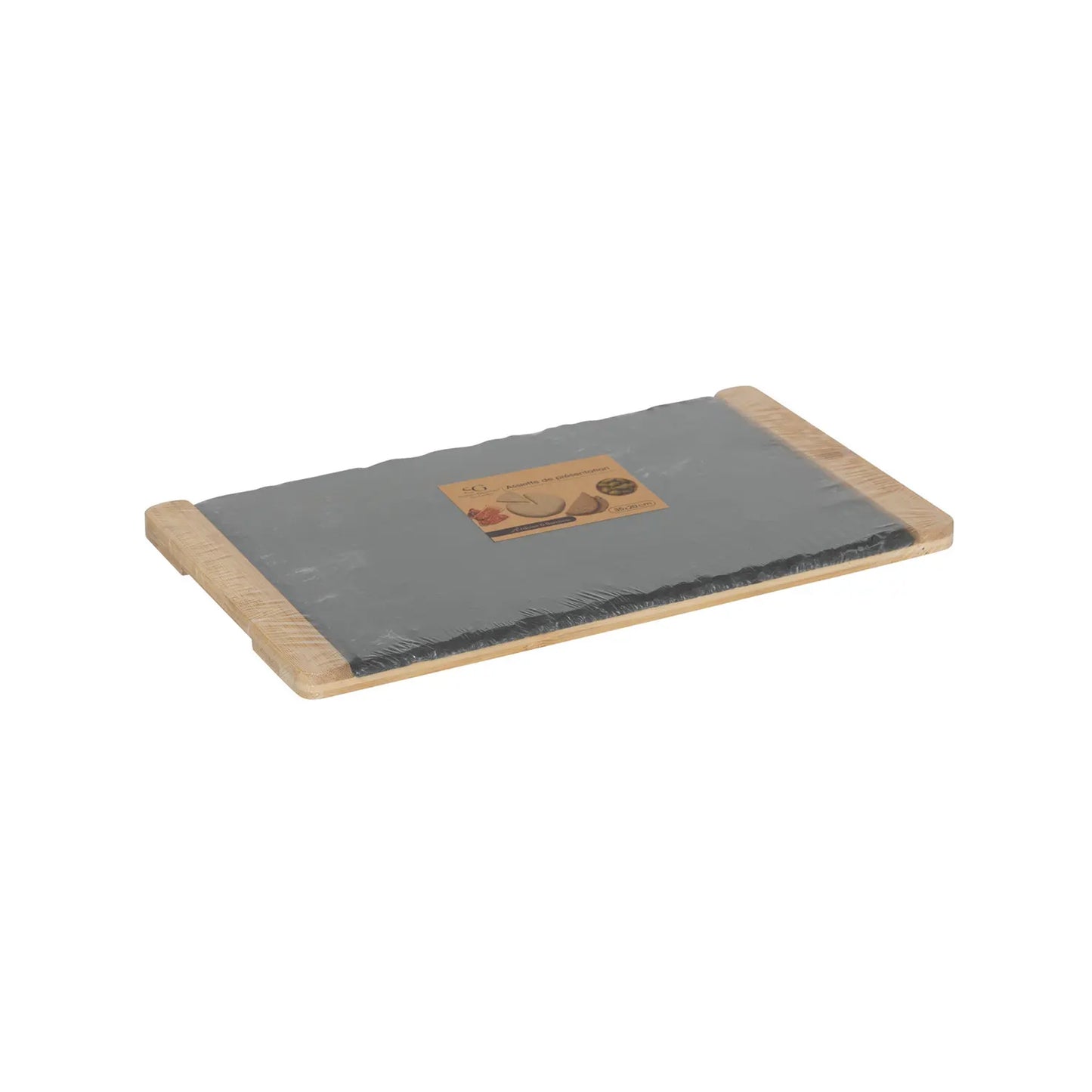 Secret de Gourmet 45 x 30cm Bamboo Slate Plate Black
