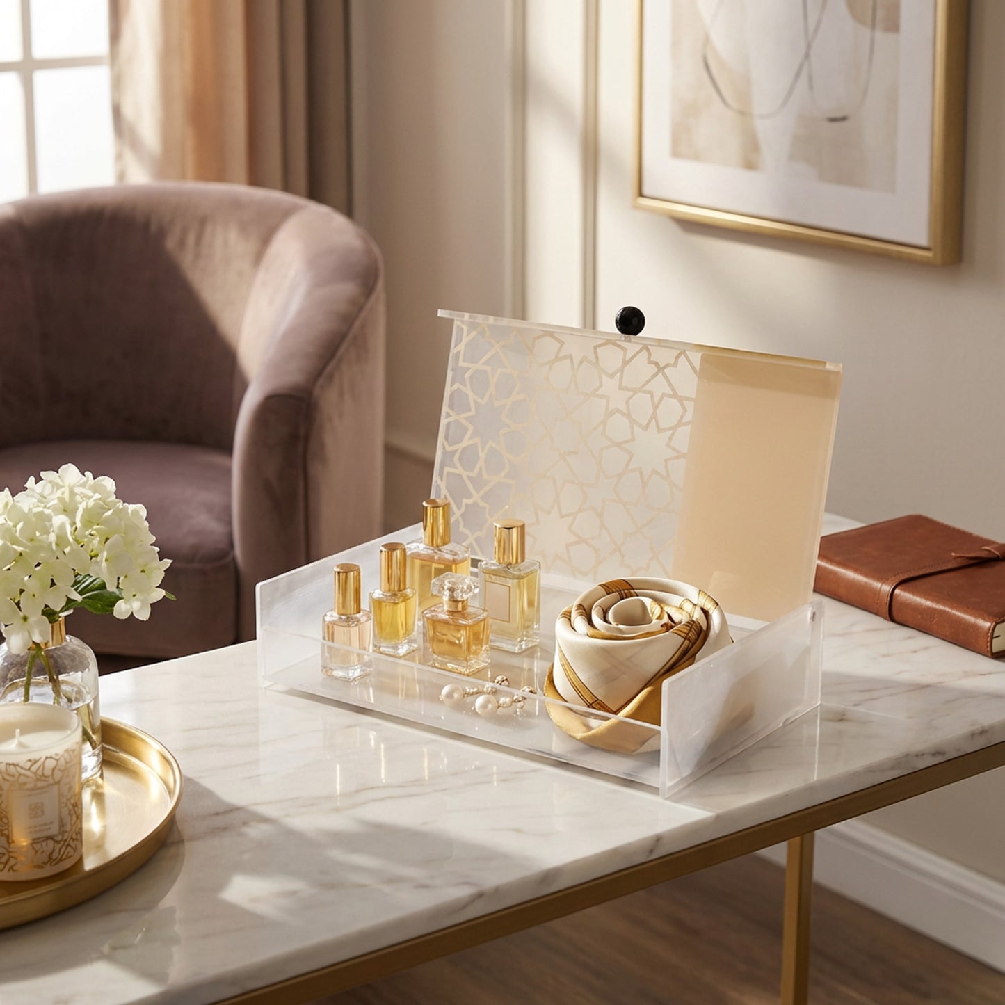 Rectangular Acrylic Box Cream