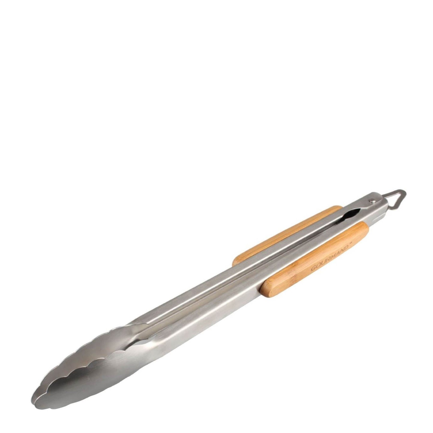 Kitchen Life Stainless Steel Tong with Bamboo Handle - Silver