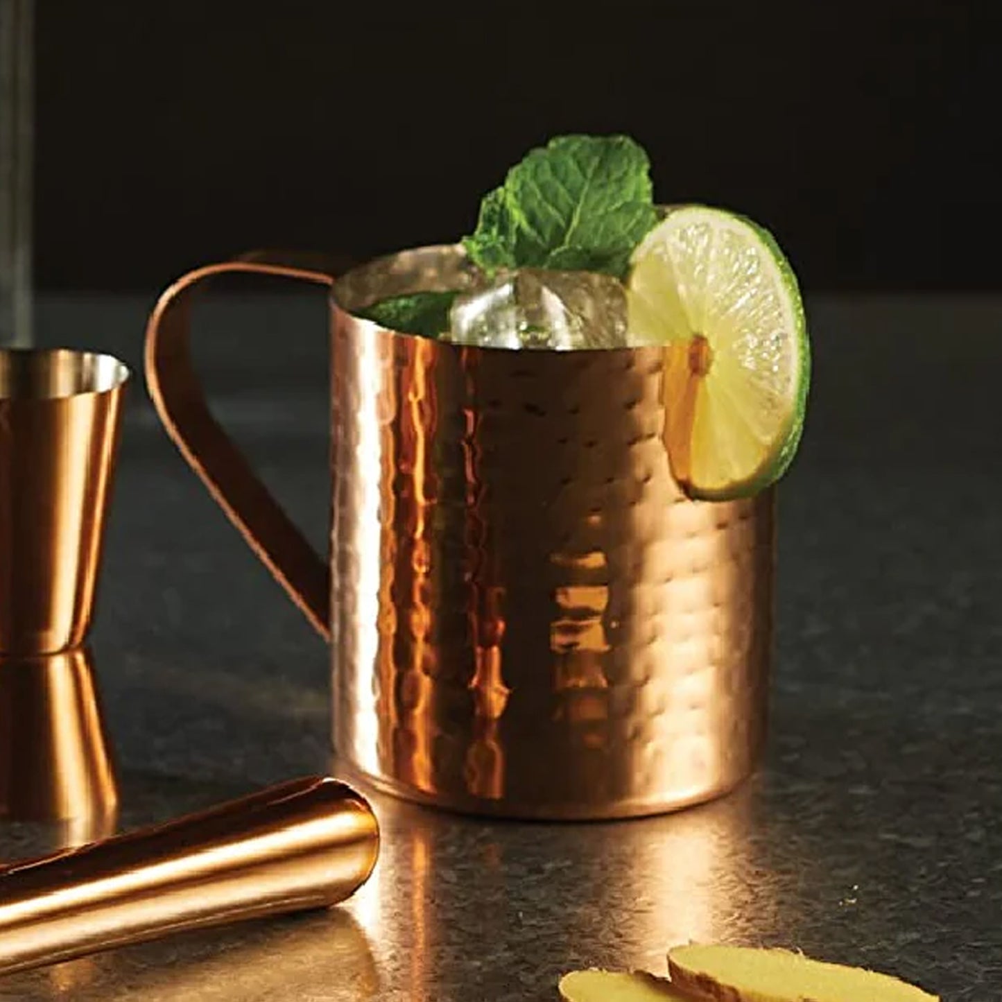 The Bar 550ml Moscow Mule Mug with Hammered Finish Copper