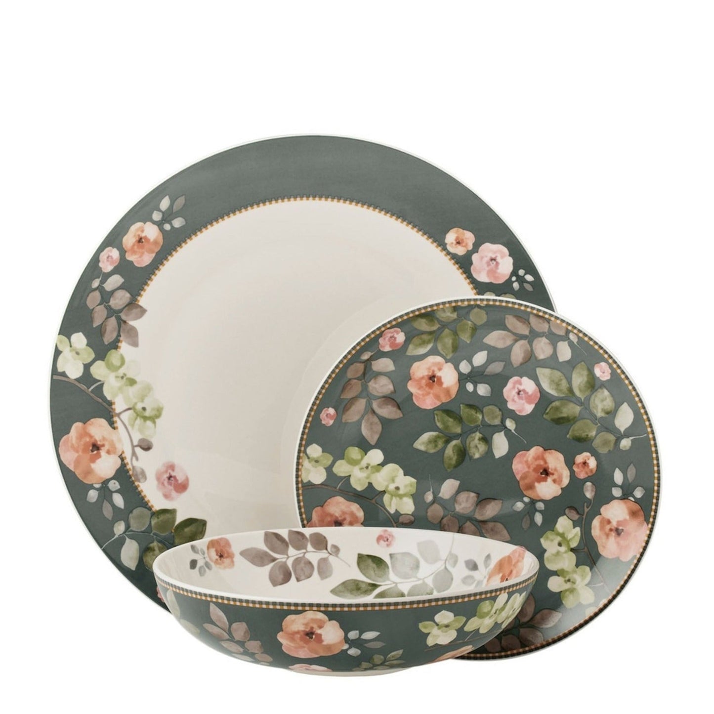 Maxwell & Williams 12 Piece Arcadia Coupe Dinner Set - Green