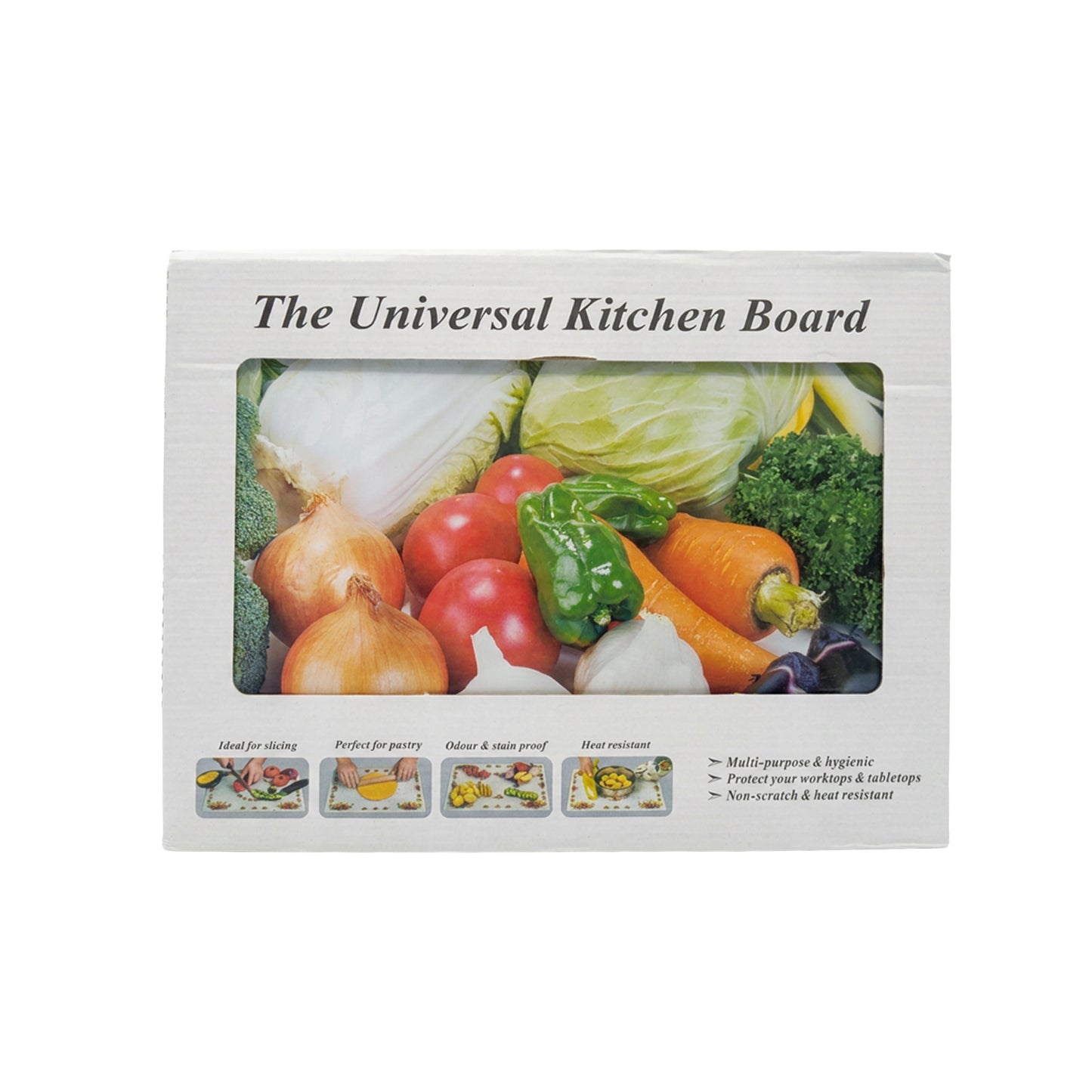 38 x 28cm Tempered Glass Cutting Board Multicoloured