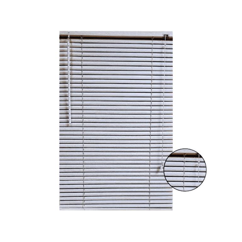 Xclusive Blinds 25mm 210 x 220cm Woodgrain PVC Blinds Silver