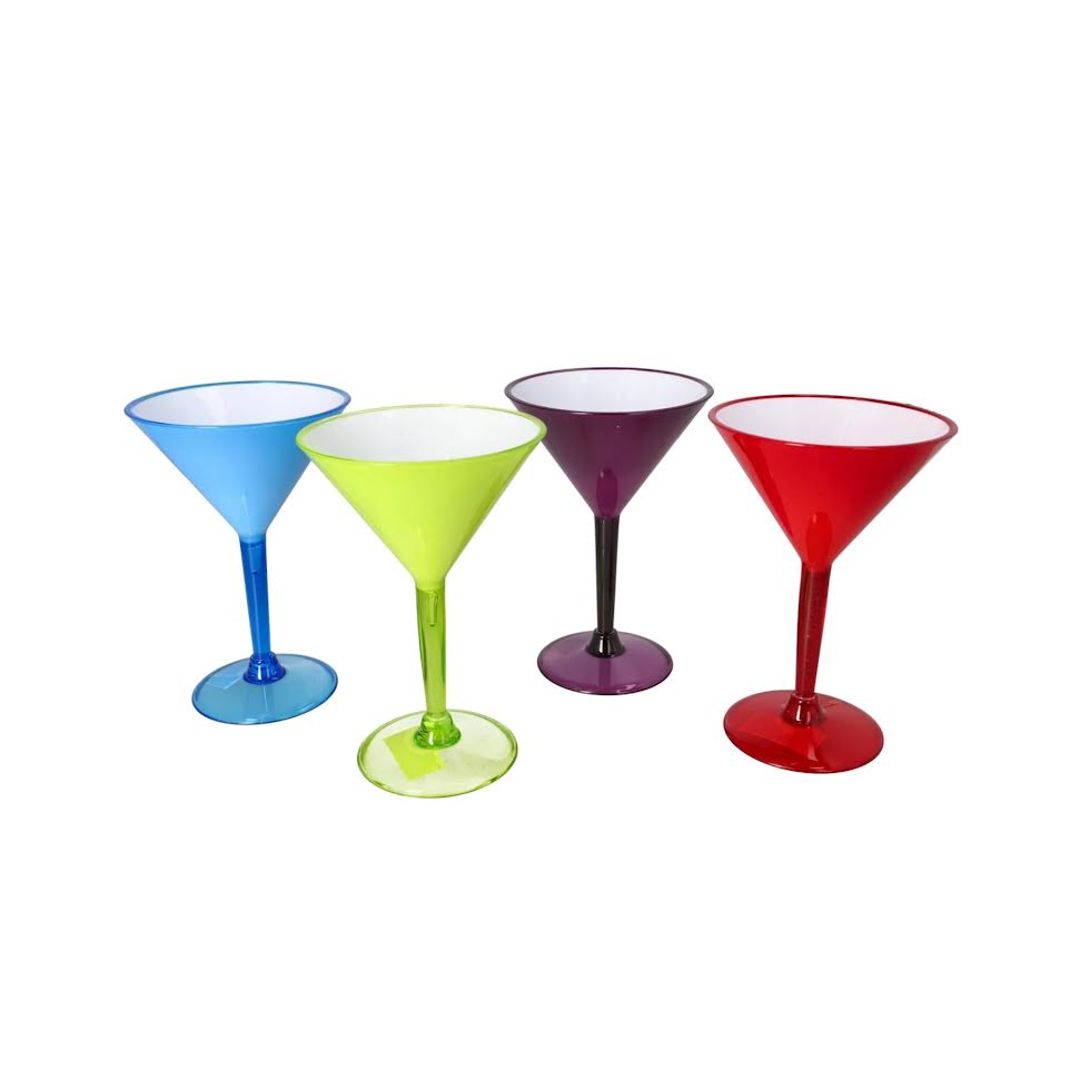 CH 250ml Plastic Martini Glass Blue