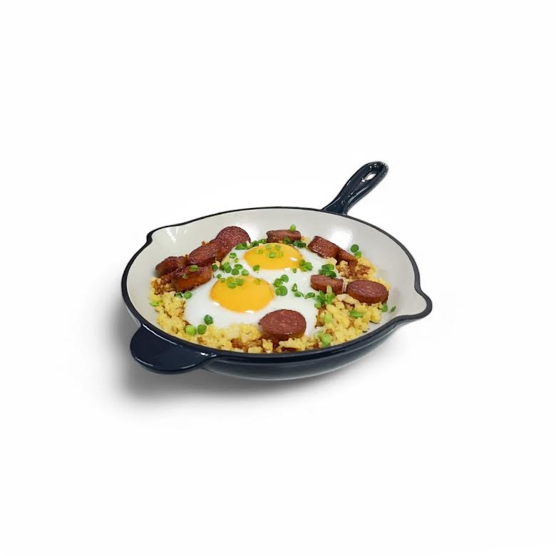 Aqua Enamel Cast Iron Fry Pan Grey