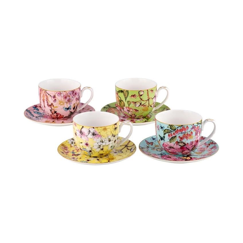 Maxwell & Williams 4 Piece Estelle Michaelides Enchantment Cup & Saucer Set Multicoloured