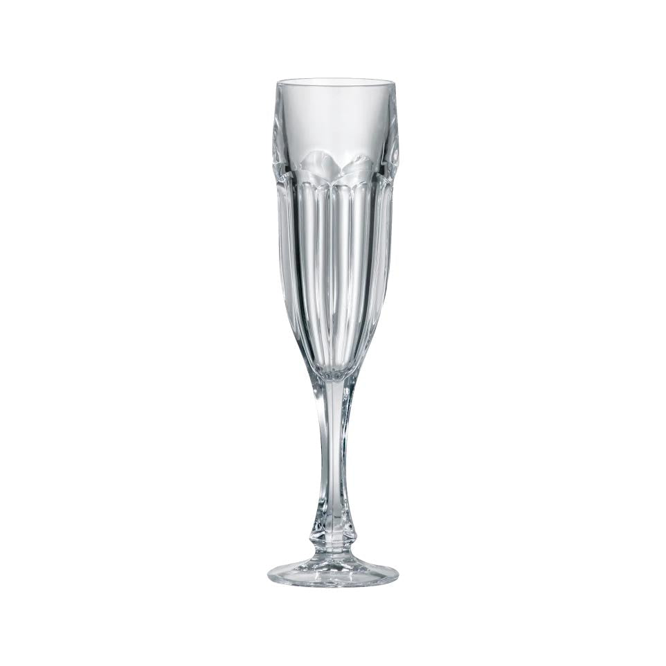 Bohemia 6 Piece Crystal Safari Champagne Glass Set Clear