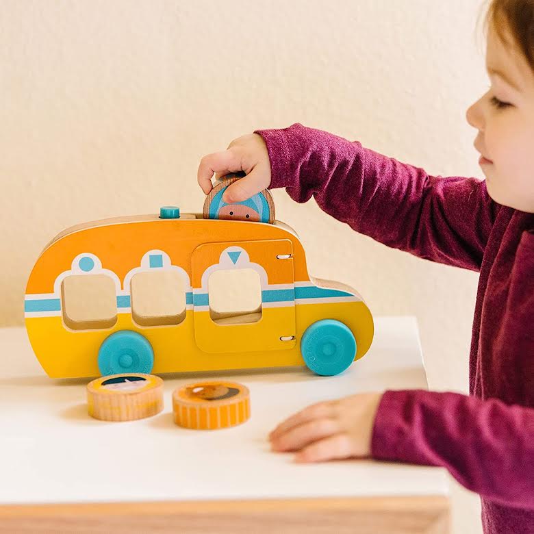 Melissa & Doug Go Tots Roll & Ride Bus Multicoloured