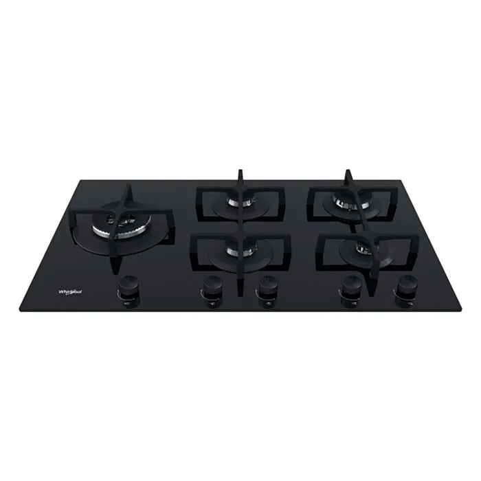 Whirlpool 5 Gas Burner Hob Black