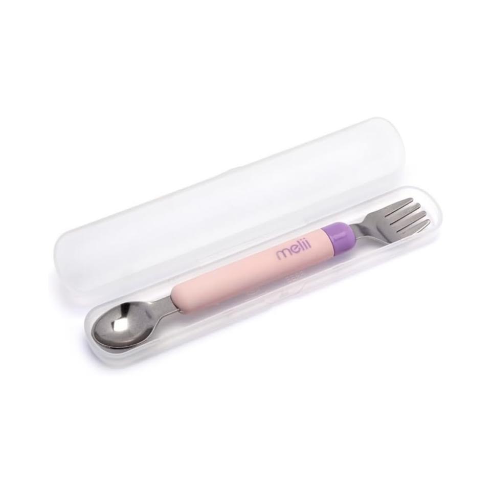 Melii Cutlery On The Go Set Pink & Purple