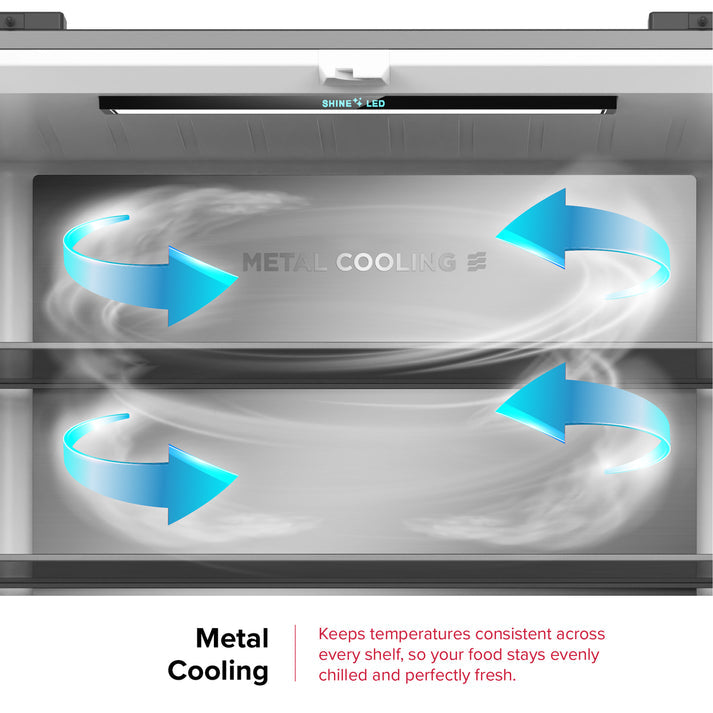 Defy 601L A++ Multidoor Side-by-Side Fridge Grey