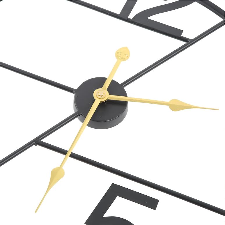 60cm Decorative Wall Clock Black & Gold