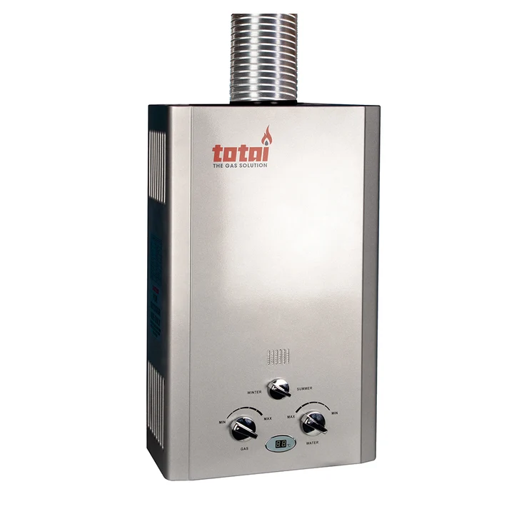 Totai 10L Battery Ignition Gas Geyser Silver