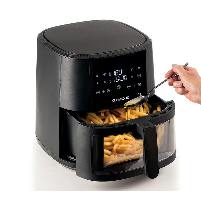 Kenwood 9Lt Basket Air Fryer + Grill with Window Black