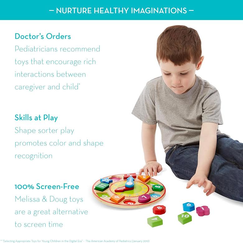 Melissa & Doug Shape Sorting Clock Multicoloured