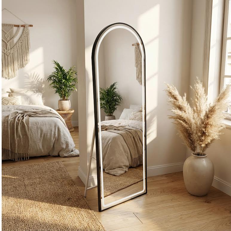 Free Standing LED Mirror Black