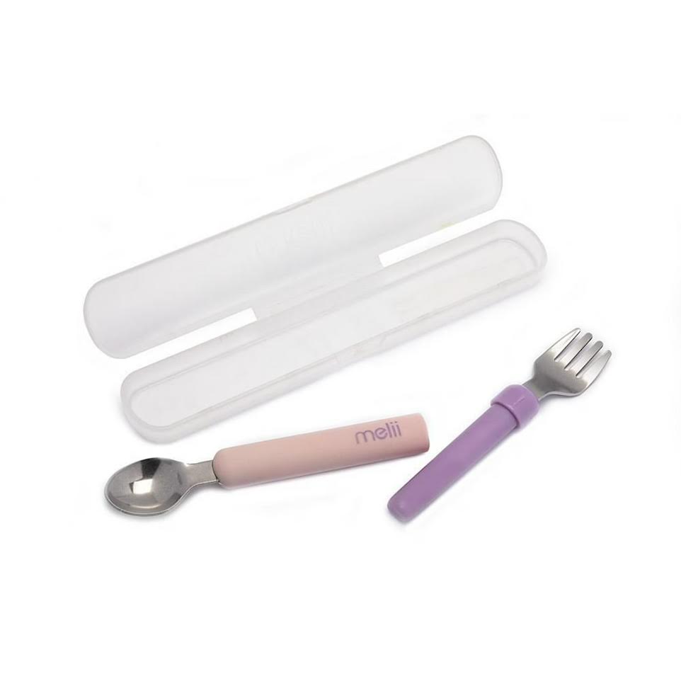 Melii Cutlery On The Go Set Pink & Purple