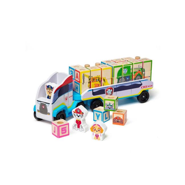 Melissa & Doug Paw Patrol Wooden ABC Block Truck Multicoloured