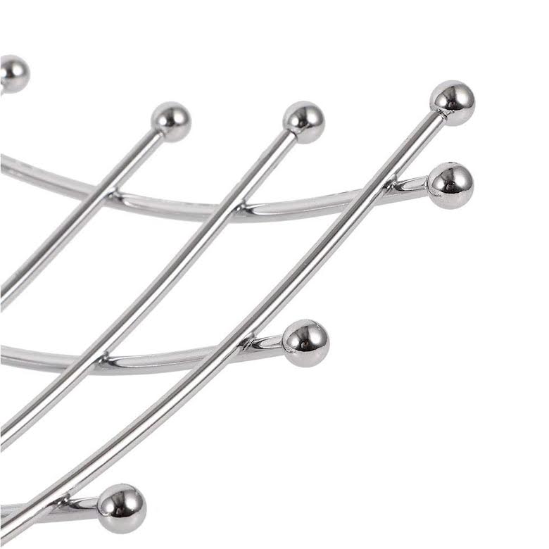 Hillhouse Chrome Plated Square Fruit Basket Silver