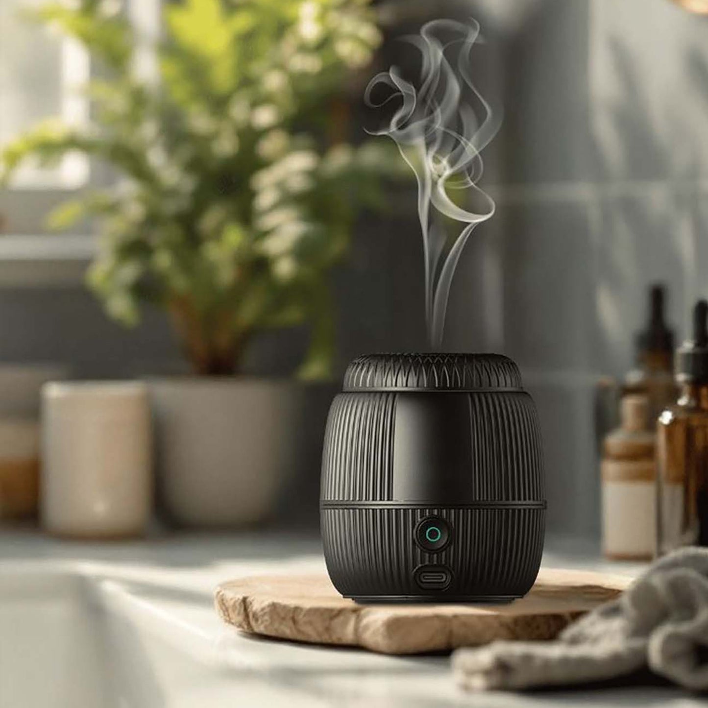 Mini Rechargeable Incense Burner Black