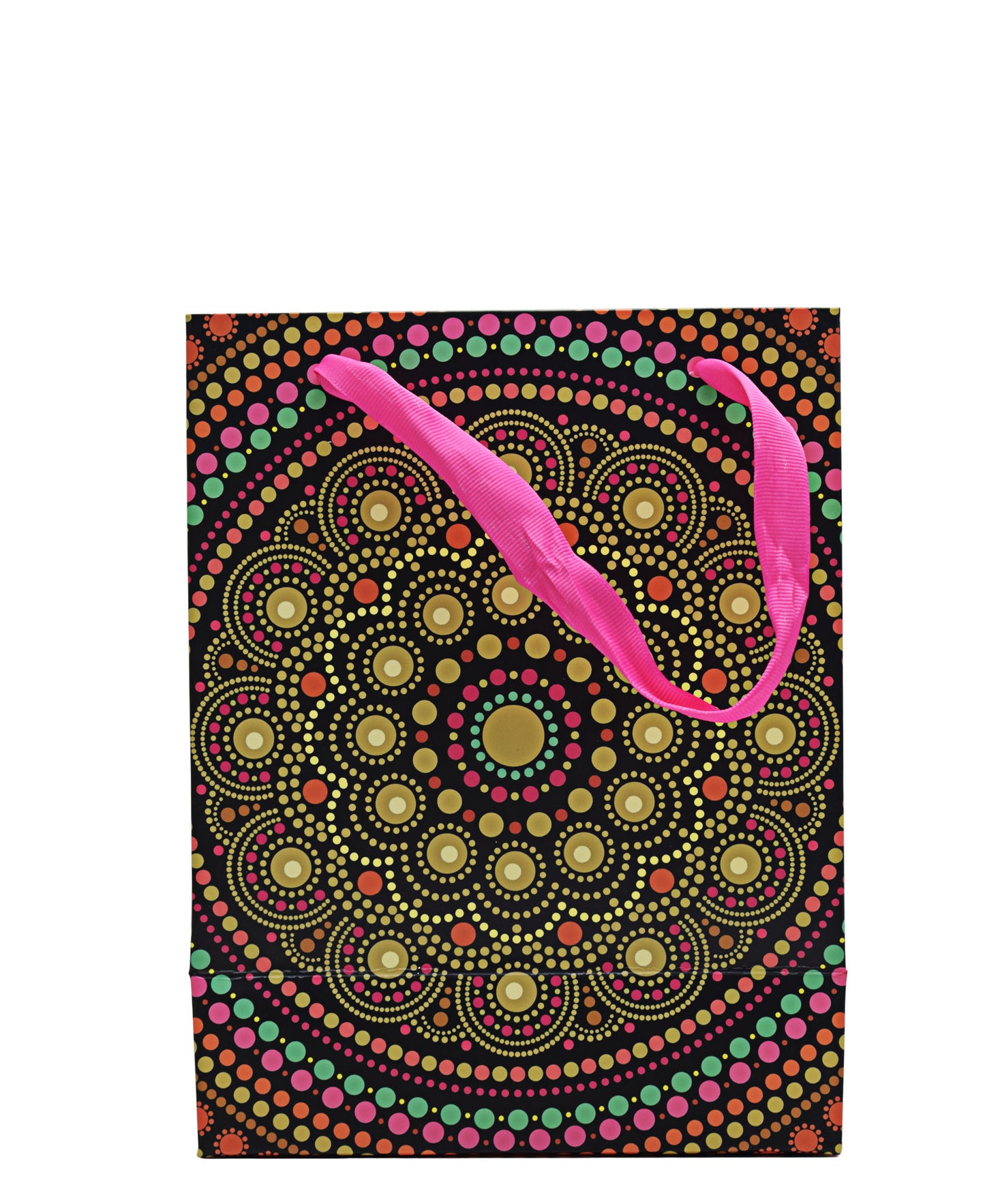 Urban Decor Circle Art Gift Bag - Brown & Pink