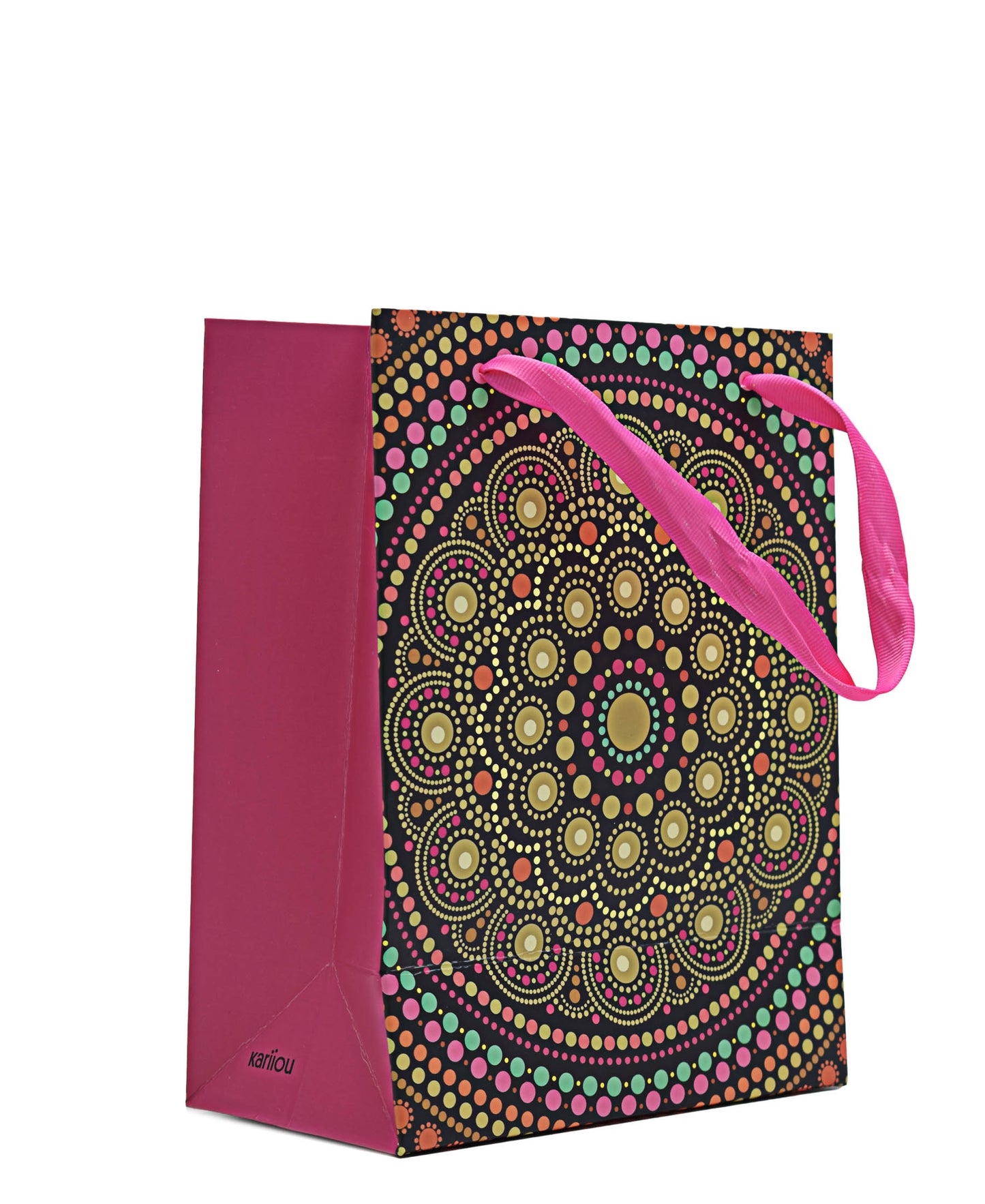 Urban Decor Circle Art Gift Bag - Brown & Pink