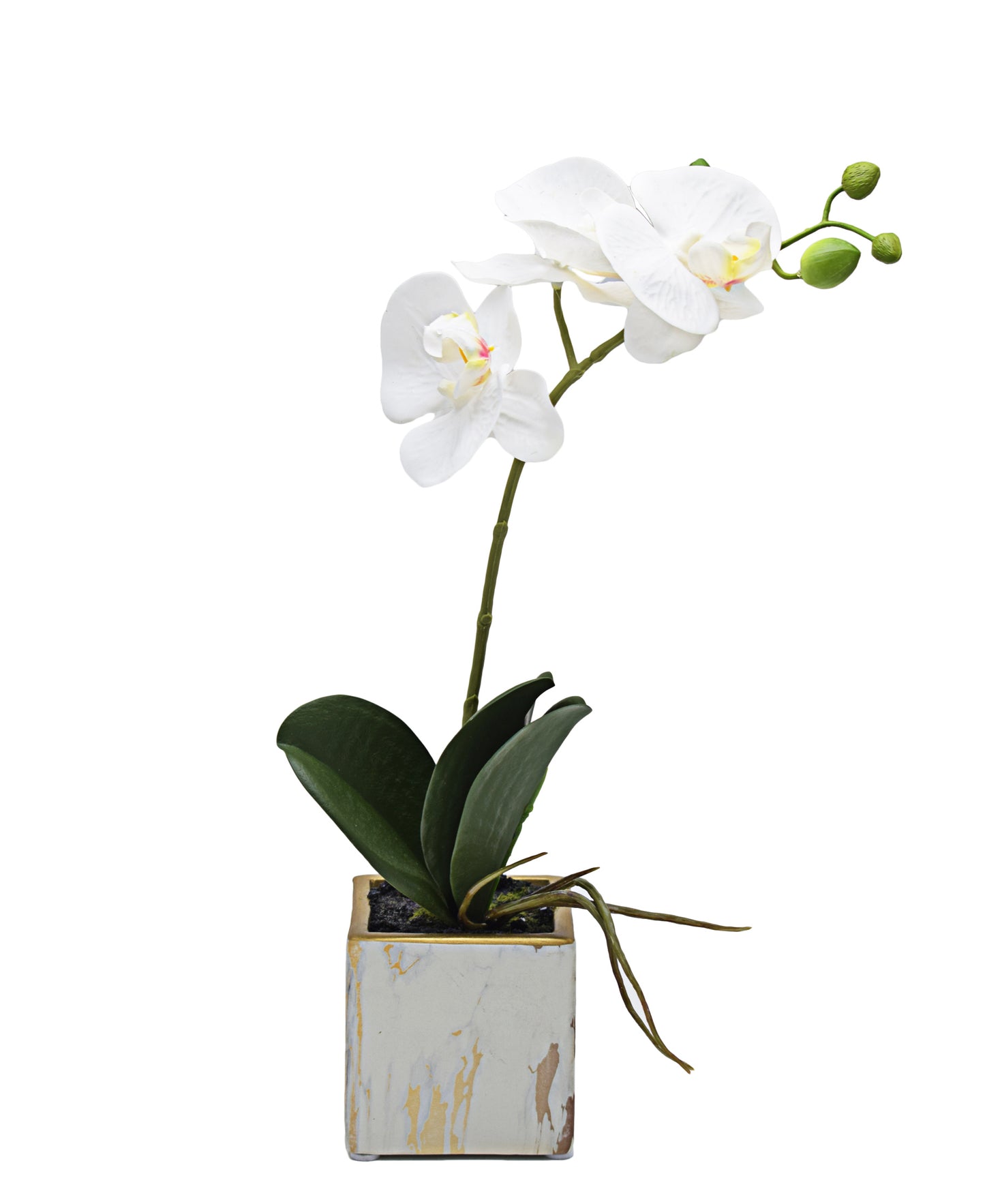 Urban Decor Marble Pot Plant - Gold