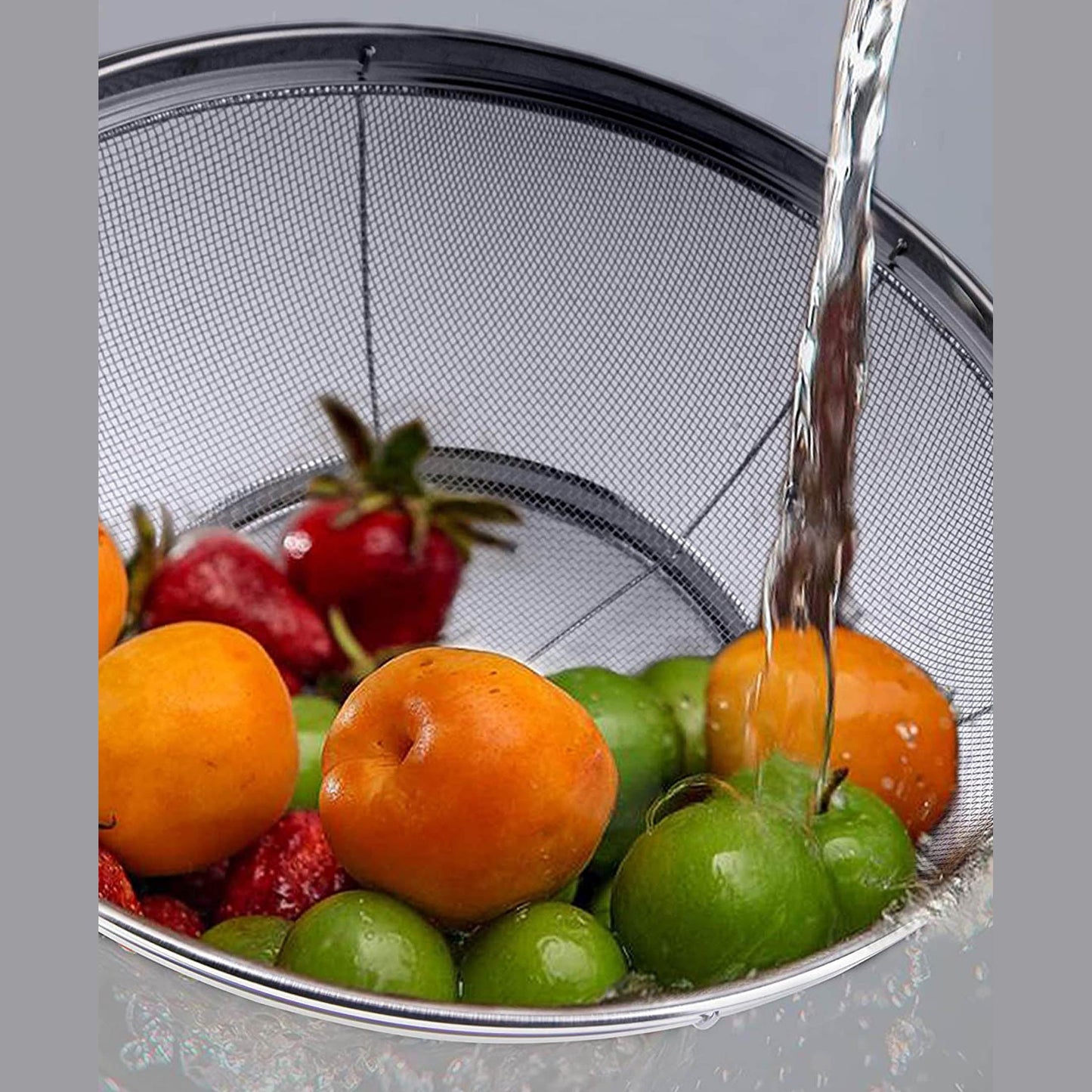 Kitchen Life Basket Strainer 25cm - Silver