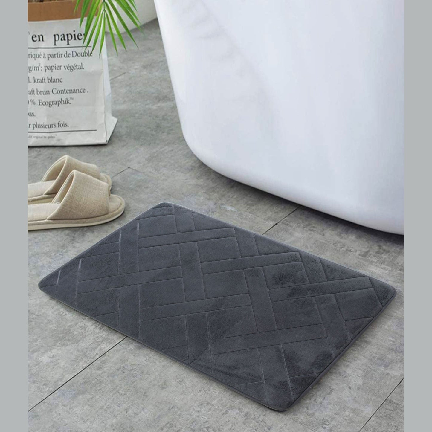 Urban Decor Memory Foam Bathroom Mat 50 x 80mm - Dark Grey