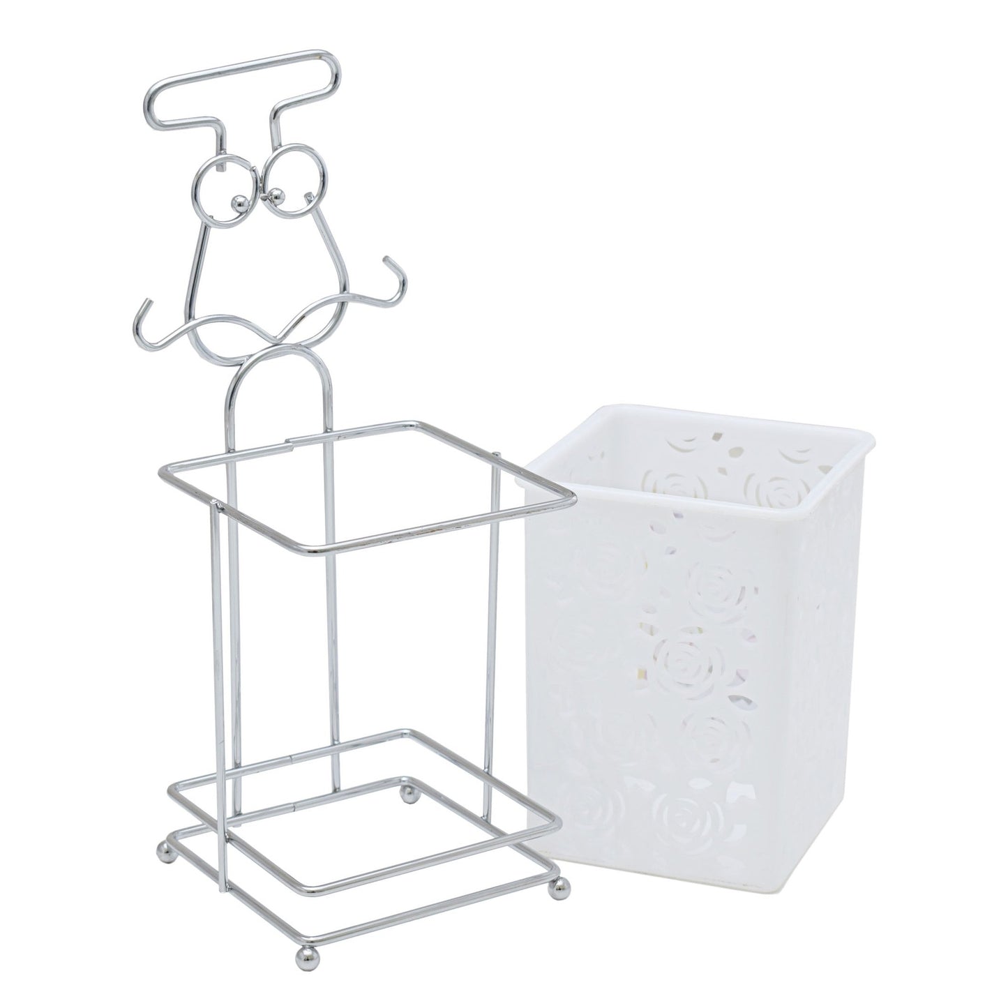 Hillhouse Cutlery Drainer With Chrome Stand - Silver