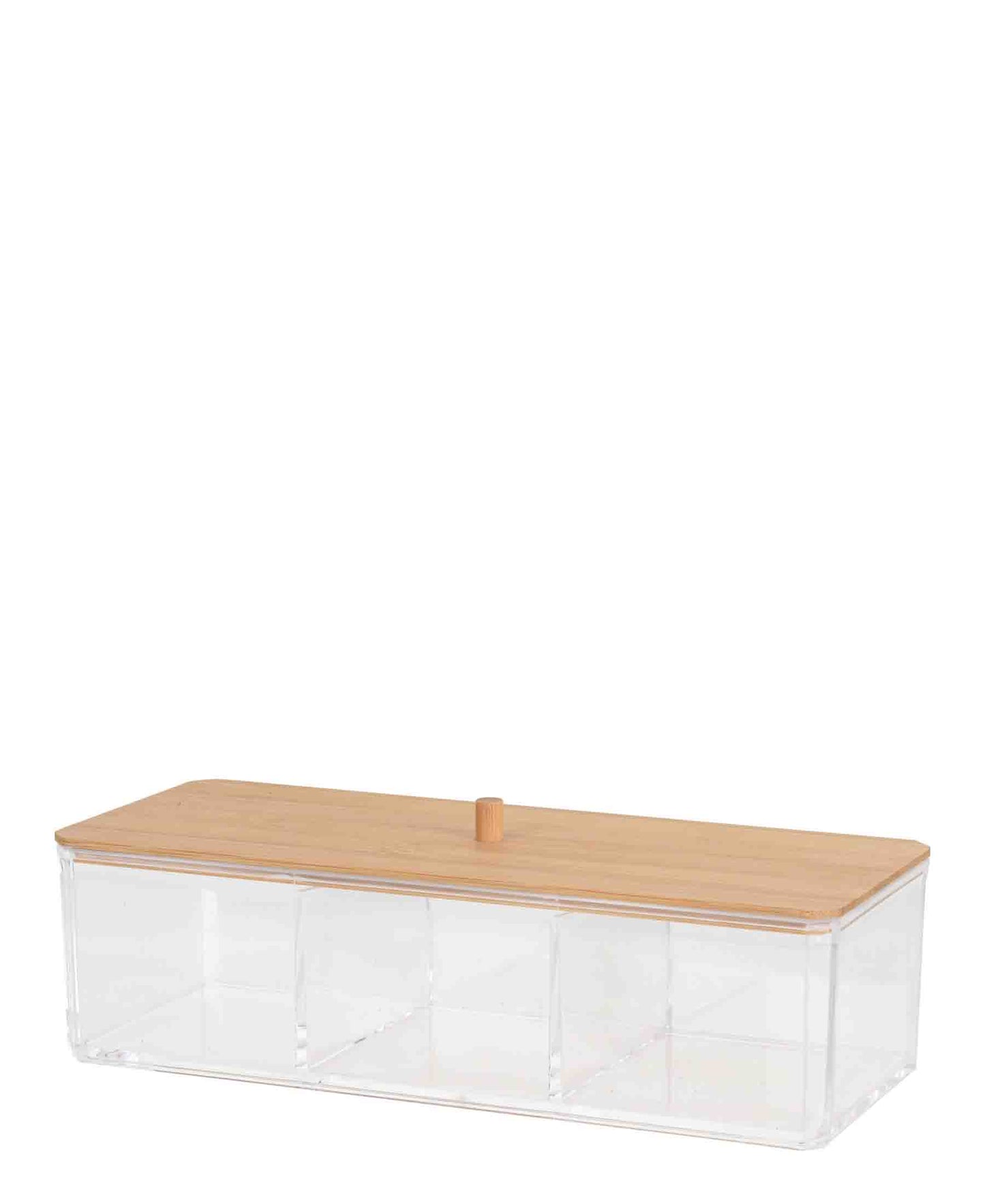 Urban Decor Transparent Make Up Box - Bamboo