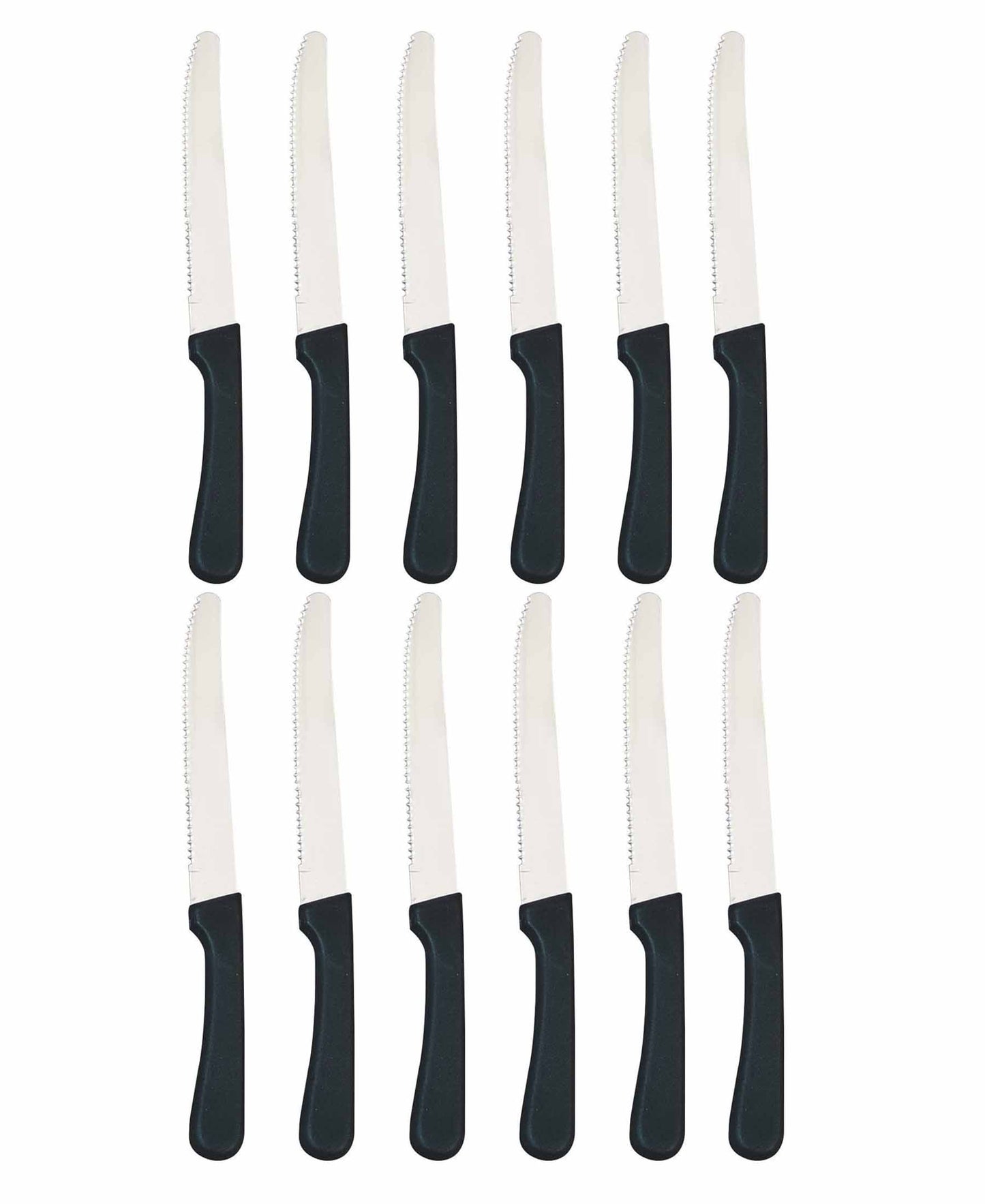 Kitchen Life Steak Knife Set 12 Piece - Black