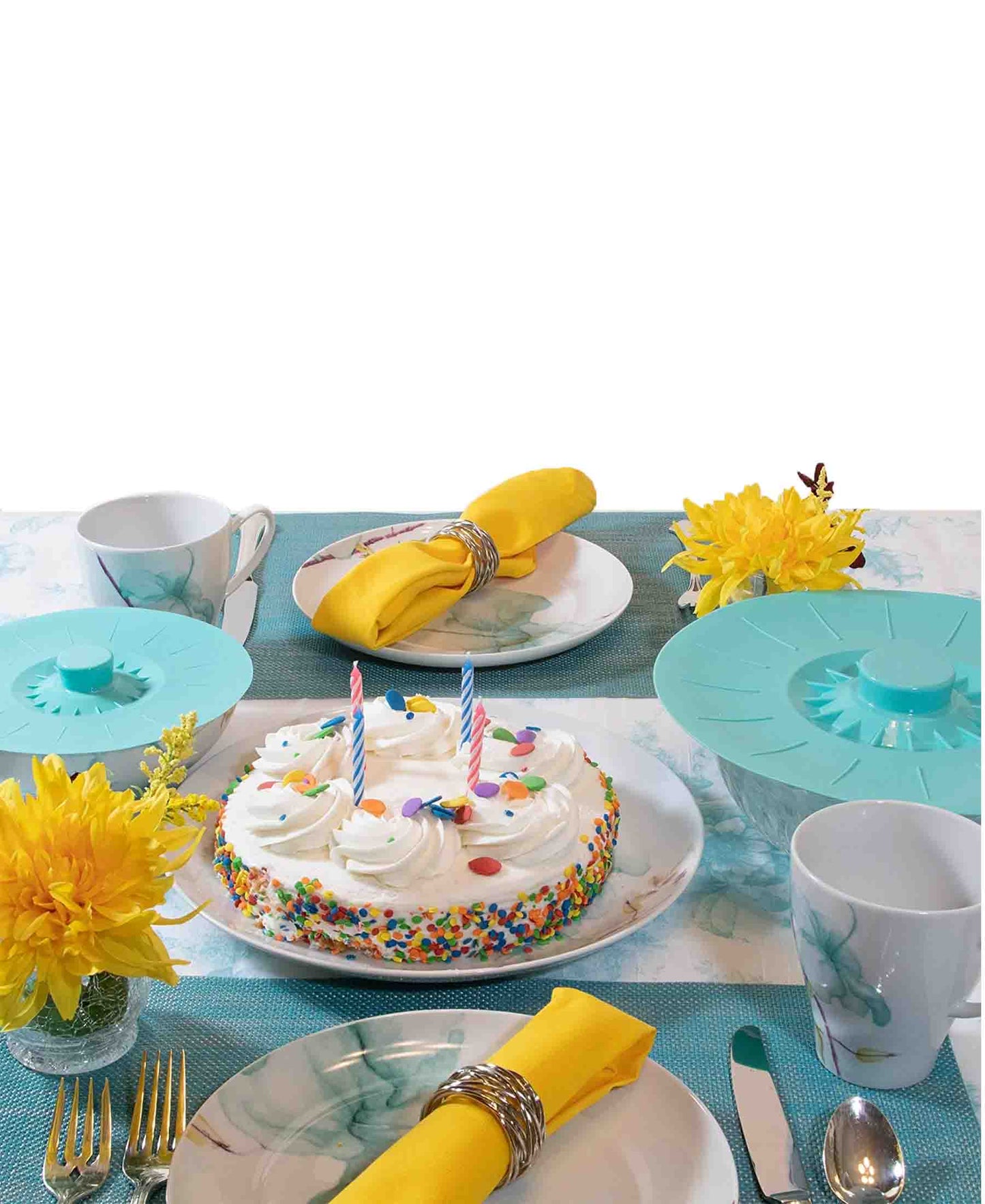 Kitchen Life Set of 5 Silicone Lids - Teal