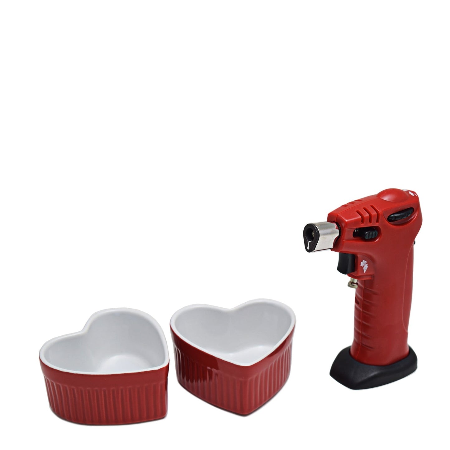 Chef's Torch W2 Heart Ramekins GB Set - Red