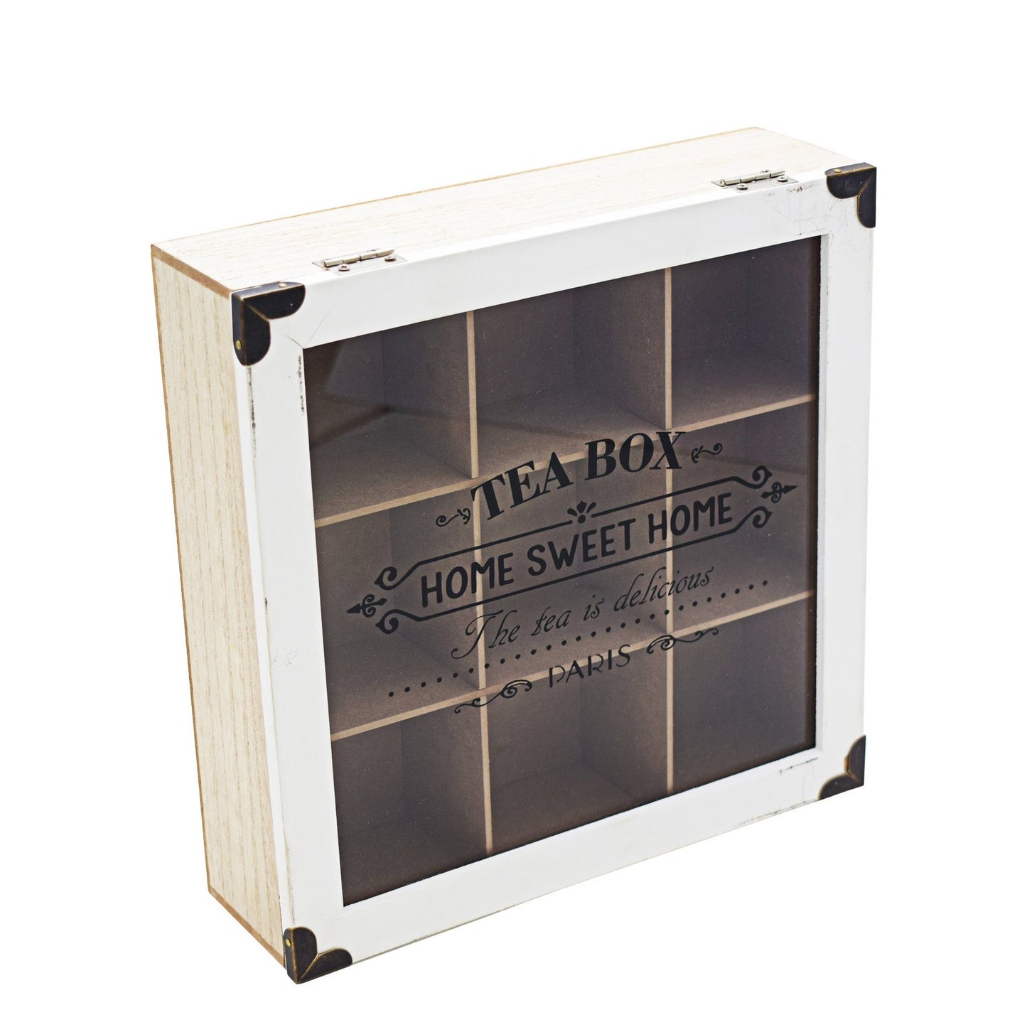 Nu Pine 24cm Wooden Tea Box - White & Oak